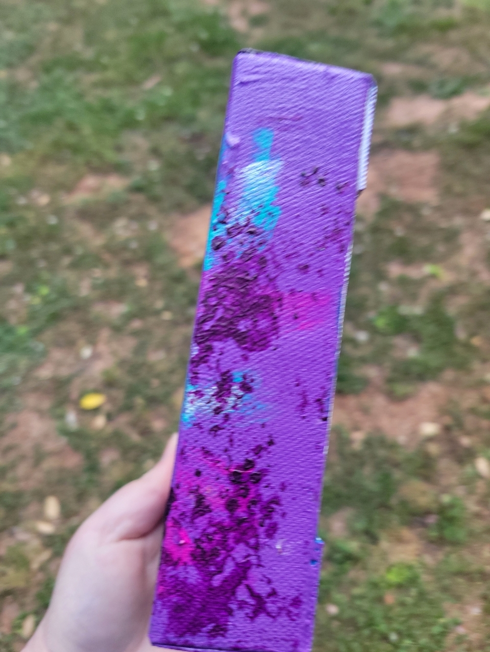 Hand-Painted Purple & Teal "Dragonfly Visitor"  By Brea Marie 6in X 6im - Picture 3 of 6